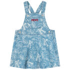 Younger Girls Blue Denim Varsity Logo Dress, 1, hi-res